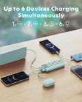 10000mAh Slim Portable Charger with Built-in Cables