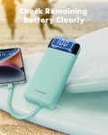 10000mAh Slim Portable Charger with Built-in Cables