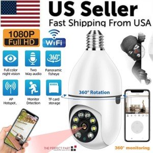 360° 1080P Wi-Fi E27 Bulb Security Camera