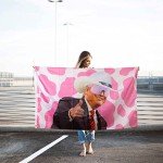 Pink Trump Cow Print Flag With Brass Grommets - Funny Trump Cowboy Hat 3X5 Feet Outdoor Banner Polyester