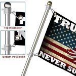 Patriogee Trump 2024 Never Surrender 3x5 Outdoor Double Sided for Flagpole, Trump US American Patriotic Flag, Trump 2024 Flag
