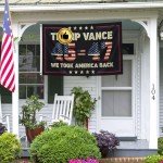 45th and 47th Trump President Flag Retro Patriotic Banner 3x5 Foot Outdoor Courtyard Porch Decoration Banner