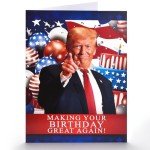 VIVIKEN Funny Trump Birthday Card, Humor Donald Trump Happy Birthday Cards for Women Men, Trump Birthday Greeting Card for Husband Wife, Trump Birthday Gifts Cards for Her Him Fans Friends