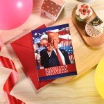 VIVIKEN Funny Trump Birthday Card, Humor Donald Trump Happy Birthday Cards for Women Men, Trump Birthday Greeting Card for Husband Wife, Trump Birthday Gifts Cards for Her Him Fans Friends