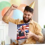 VIVIKEN Funny Trump Birthday Card, Humor Donald Trump Happy Birthday Cards for Women Men, Trump Birthday Greeting Card for Husband Wife, Trump Birthday Gifts Cards for Her Him Fans Friends