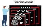 God Bless Trump Flag 2x3FT Trump 2024 Flag Trump Survive Rally Flag President Election Supporter Fans Patriotic MAGA Banner With 2 Brass Grommets Outdoor Indoor (Black, 2x3ft)