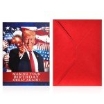 VIVIKEN Funny Trump Birthday Card, Humor Donald Trump Happy Birthday Cards for Women Men, Trump Birthday Greeting Card for Husband Wife, Trump Birthday Gifts Cards for Her Him Fans Friends