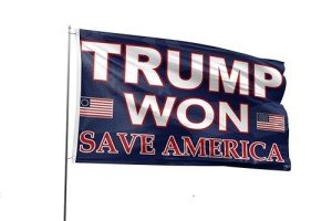 Trump Won USA 45 47th President Save America Flag 6x10FT Trump Supporter Fans Patriotic MAGA Banner Polyester With 3 Brass Grommets Outdoor Indoor (Dark Blue, 6x10ft)