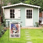 Jauageon Trump 2024 Garden Flag Take America Back Garden Flag MAGA Vertical Double Sided Rustic Farmland Burlap Yard Lawn Outdoor Decor 12.5x18"