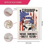 Jauageon Trump 2024 Garden Flag Take America Back Garden Flag MAGA Vertical Double Sided Rustic Farmland Burlap Yard Lawn Outdoor Decor 12.5x18"