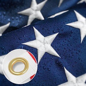 Indestructible American Flags For Outside 3x5,100%Made in U.S.A 3x5ft American Flag Outdoor Heavy Duty,All Weather American Flag 3x5 Outdoor, Deluxe Super Tough Series, Outdoor Embroidered American Flag Embroidered Stars Sewn Stripes, Brass Grommets, Fade Resistant US Outdoor Flags