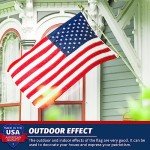 Indestructible American Flags For Outside 3x5,100%Made in U.S.A 3x5ft American Flag Outdoor Heavy Duty,All Weather American Flag 3x5 Outdoor, Deluxe Super Tough Series, Outdoor Embroidered American Flag Embroidered Stars Sewn Stripes, Brass Grommets, Fade Resistant US Outdoor Flags