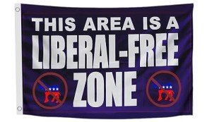 This Area Is a Liberal Free Zone - Anti Conservative Yard Garden Flag 3x5 Ft Polyester- Single Sided Tapestries Cool Posters Republican Political Rebel Flags Confederate or Man Cave Room Banner