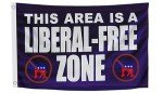 This Area Is a Liberal Free Zone - Anti Conservative Yard Garden Flag 3x5 Ft Polyester- Single Sided Tapestries Cool Posters Republican Political Rebel Flags Confederate or Man Cave Room Banner