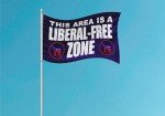 This Area Is a Liberal Free Zone - Anti Conservative Yard Garden Flag 3x5 Ft Polyester- Single Sided Tapestries Cool Posters Republican Political Rebel Flags Confederate or Man Cave Room Banner
