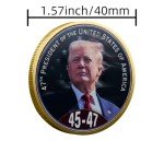 Donald Trump Gold Plated Coin – Seal of The President Challenge Coin,Trump 2024 Coins, Trump Fighting Coin, President Trump Gift, 47th President Coin