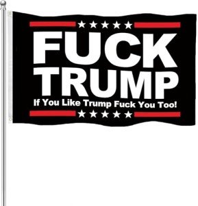Doncida Not My President Fuck Trump Flag 3x5 Foot - Anti Trump Flag with Bright Vivid Colors, Double Stitched Edges & Durable Brass Grommets - Perfect for Indoor and Outdoor