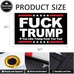 Doncida Not My President Fuck Trump Flag 3x5 Foot - Anti Trump Flag with Bright Vivid Colors, Double Stitched Edges & Durable Brass Grommets - Perfect for Indoor and Outdoor