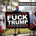 Doncida Not My President Fuck Trump Flag 3x5 Foot - Anti Trump Flag with Bright Vivid Colors, Double Stitched Edges & Durable Brass Grommets - Perfect for Indoor and Outdoor