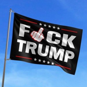 Fuck Trump 3x5 Ft Flag Anti Trump Banner Canvas Header Polyester Outdoor Indoor Decor with Brass Grommets