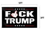 Fuck Trump 3x5 Ft Flag Anti Trump Banner Canvas Header Polyester Outdoor Indoor Decor with Brass Grommets