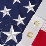 Thicken American Flag for Outside, 3x5 100% in USA High Wind, Outdoor Heavy Duty with Embroidered Stars, 420D Nylon US Flag with Sewn Stripes Brass Grommets Outside All Weather