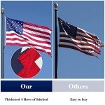 Thicken American Flag for Outside, 3x5 100% in USA High Wind, Outdoor Heavy Duty with Embroidered Stars, 420D Nylon US Flag with Sewn Stripes Brass Grommets Outside All Weather