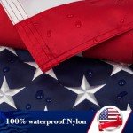 Thicken American Flag for Outside, 3x5 100% in USA High Wind, Outdoor Heavy Duty with Embroidered Stars, 420D Nylon US Flag with Sewn Stripes Brass Grommets Outside All Weather