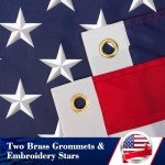 Thicken American Flag for Outside, 3x5 100% in USA High Wind, Outdoor Heavy Duty with Embroidered Stars, 420D Nylon US Flag with Sewn Stripes Brass Grommets Outside All Weather