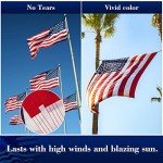 Thicken American Flag for Outside, 3x5 100% in USA High Wind, Outdoor Heavy Duty with Embroidered Stars, 420D Nylon US Flag with Sewn Stripes Brass Grommets Outside All Weather