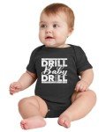 Drill Baby Drill America First USA Golden Age American Oil Drilling, Viral MAGA President Donald Trump Merch for Republicans Conservatives Political Baby Creeper Boys Girls Infant Bodysuit, Black, 6M