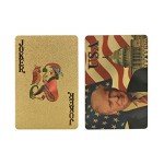 SW Donald Trump Playing Cards - Gold Playing Cards Deck of Waterproof Poker Cards for Game for Table Games Good Trump Gift for Men,