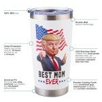 Polmmys Mothers Day Gifts for Mom from Daughter, Son - Mom Birthday Gifts, Best Moms Ever, Cool Trump Moms Cup for Birthday Christmas Presents Valentines Gift - 20oz Trump Tumbler