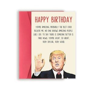 Funny Trump Birthday Card for Men Women, Unique 30th 40th 50th 60th Birthday Gifts for Husband Wife, Humor Trump Birthday Decoration for Mom Dad, Men Birthday Gift Ideas