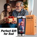 Winzsox Fathers Day Gift from Daughter, Gifts for Dad from Son - Dad Birthday Gift Ideas, Best Dad Ever Gifts, Good Christmas Presents for Dads - 20oz Trump Coffee Cup Mug Tumbler