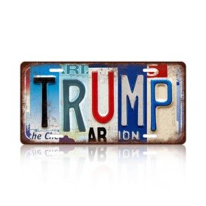 Vintage Trump License Plate Wall Decor Metal Tin Sign for Home Bar Garage 12 x 6 Inches