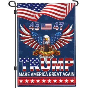 NASIAN 47th President Trump 2025 Garden Flag We Took America Back Flag Patriotic American Bald Eagle Yard Signs Garden Flags for Outside 12x18 Double Sided Outdoor House Holiday Decorations