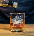 CARVELITA Donald Trump America First Whiskey Glass - Laser Engraved 11oz Old Fashioned Glass, Political Gift for Men, MAGA Merch, Right-Wing Collectible