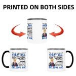 YHRJWN - Trump Dad Mug - Father's Day Gift from Daughter - Funny Trump Gift for Dad - Papa Husband Coffee Cup for Birthday, Christmas 11 Oz (Black Handle)