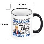YHRJWN - Trump Dad Mug - Father's Day Gift from Daughter - Funny Trump Gift for Dad - Papa Husband Coffee Cup for Birthday, Christmas 11 Oz (Black Handle)