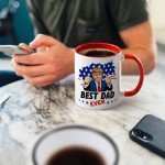 Cabtnca Dad Gifts, Fathers Day Christmas Birthday Gifts for Dad, Trump Best Dad Ever Mug, 11 Oz