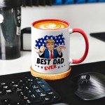 Cabtnca Dad Gifts, Fathers Day Christmas Birthday Gifts for Dad, Trump Best Dad Ever Mug, 11 Oz