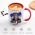Cabtnca Dad Gifts, Fathers Day Christmas Birthday Gifts for Dad, Trump Best Dad Ever Mug, 11 Oz