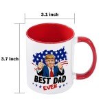 Cabtnca Dad Gifts, Fathers Day Christmas Birthday Gifts for Dad, Trump Best Dad Ever Mug, 11 Oz