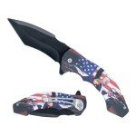 ZSNIAN Trump Knife,Donald Trump Folding Knife Fight Shot Shooting Fist Pump You Missed American Flag Pocket Knife Gift