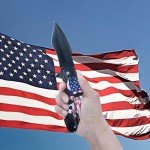 ZSNIAN Trump Knife,Donald Trump Folding Knife Fight Shot Shooting Fist Pump You Missed American Flag Pocket Knife Gift