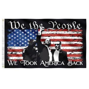 Trump Flag We The People Flag Trump Battle Flag 3X5FT (90X150CM) People's Flag Retro Decorative Flag Brass Collar Suitable for Indoor and Outdoor Decorative Flags