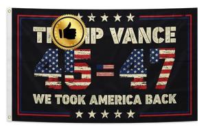 45th and 47th Trump President Flag Retro Patriotic Banner 3x5 Foot Outdoor Courtyard Porch Decoration Banner
