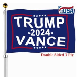 Trump Vance 2024 Flags 3x5 Outdoor Double Sided- Donald Trump Blue Flags Made In USA 3 Ply Heavy Duty with 2 Brass Grommets for Outside Oudoor