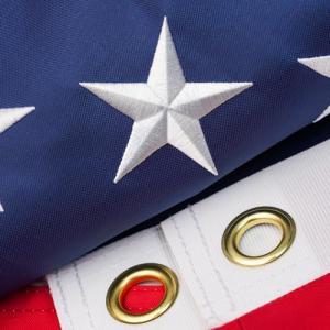 American Flag 3 x 5 ft, American Flags for Outside, Heavy Duty 250D Nylon US Flag with Embroidered Stars, Sewn Stripes, Brass Grommerts - All Weather Proof for Outdoor Use